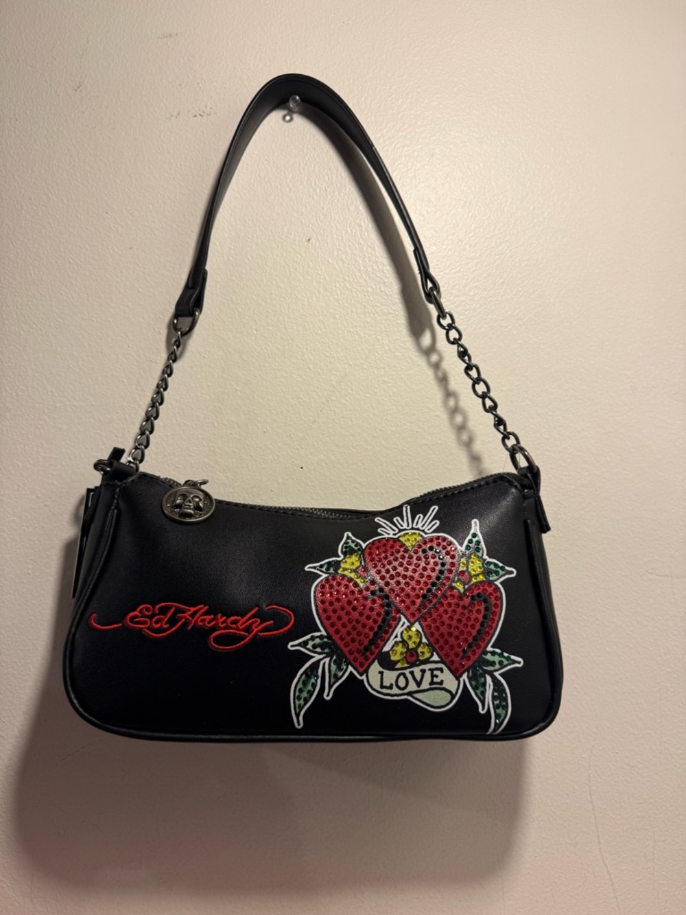 Ed Hardy shoulder crossbody Hearts and Love Rhinestone NWT Summer 2026